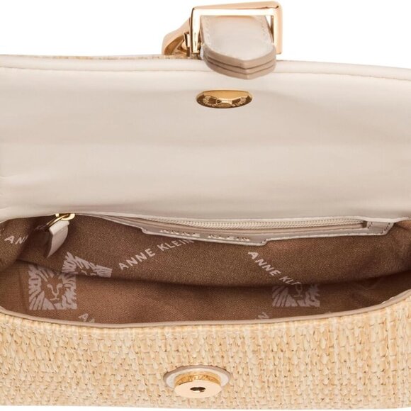 Stylish Black Flap Shoulder Bag with Straw Material - Elevate Your Everyday Look - Picture 3 of 5